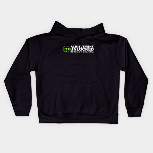 Achievement Unlocked Become A Grandpa Kids Hoodie by Kyandii